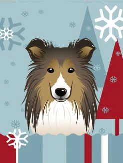 The-store Winter Holiday Sheltie Flag Garden Size BB1738GF