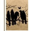 TheWatsonShop Crow Burlap Garden Flag 2 TheWatsonShop Crow Burlap Garden Flag -Mayne Store home design 478