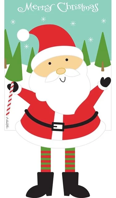 Dicksons Double Applique Santa Merry Christmas Polyester Garden Flag 3 Dicksons Double Applique Santa Merry Christmas Polyester Garden Flag