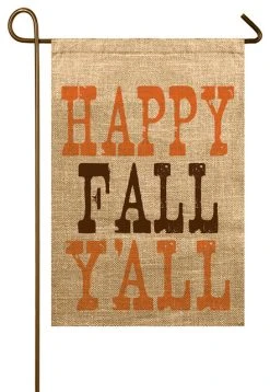 TheWatsonShop Happy Fall Y'all Burlap Garden Flag