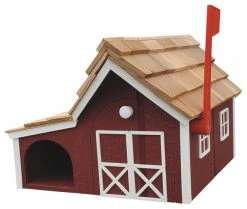 Furniture Barn USA Wooden Mailbox With Newspaper Holder