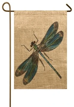 TheWatsonShop Dragonfly Burlap Garden Flag