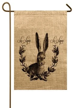 TheWatsonShop Lapin Burlap Garden Flag