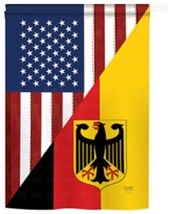 Breeze Decor US German Friendship 2-Sided Vertical Impression House Flag