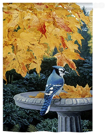 Breeze Decor Birds Autumn Birdbath 2-Sided Vertical Impression House Flag 3 Breeze Decor Birds Autumn Birdbath 2-Sided Vertical Impression House Flag