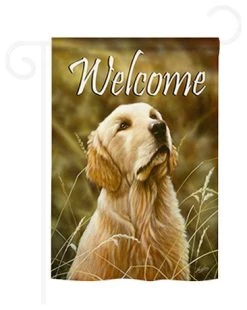 Breeze Decor Pets Yellow Lab 2-Sided Impression Garden Flag