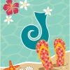 Dicksons Double Applique Flip Flop Monogram "J" Polyester Garden Flag 1 Dicksons Double Applique Flip Flop Monogram "J" Polyester Garden Flag -Mayne Store home design 517