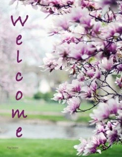 Flag Emotes Double Sided Garden Flag, Pink Dogwood Tree Welcome