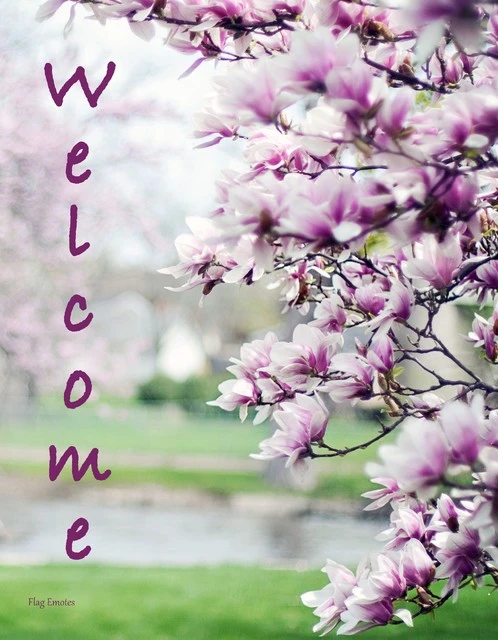 Flag Emotes Double Sided Garden Flag, Pink Dogwood Tree Welcome 3 Flag Emotes Double Sided Garden Flag, Pink Dogwood Tree Welcome