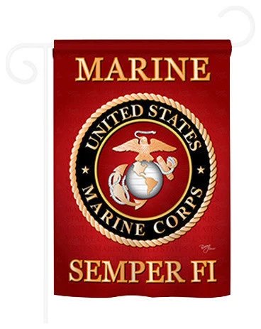 Breeze Decor Military Marine Corps 2-Sided Impression Garden Flag 3 Breeze Decor Military Marine Corps 2-Sided Impression Garden Flag