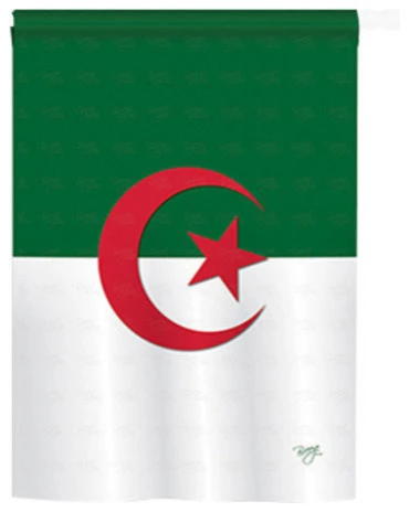 Breeze Decor Algeria 2-Sided Vertical Impression House Flag 3 Breeze Decor Algeria 2-Sided Vertical Impression House Flag