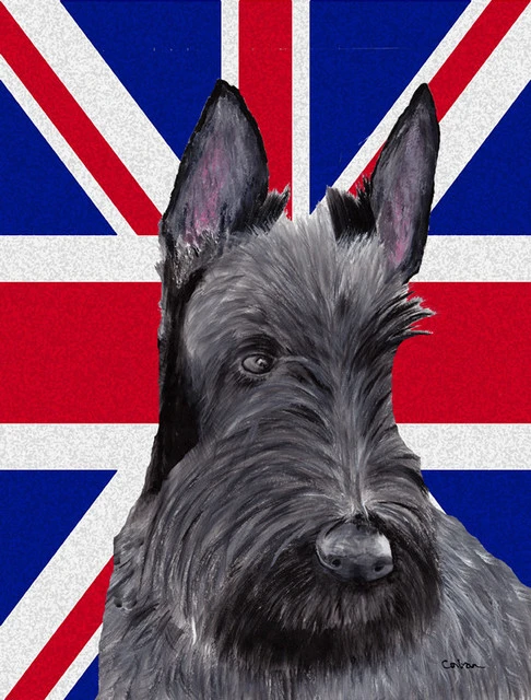 The-store Scottish Terrier With English Union Jack British Flag Flag Canvas 3 The-store Scottish Terrier With English Union Jack British Flag Flag Canvas