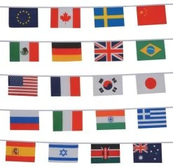 In The Breeze String Of International Flags, Length Of 20