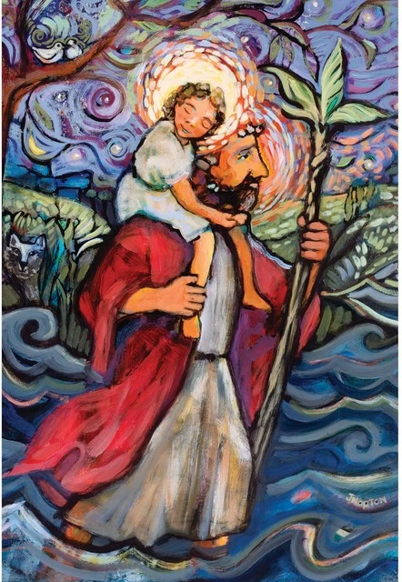 Dicksons St Christopher Print Polyester Garden Flag 3 Dicksons St Christopher Print Polyester Garden Flag