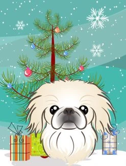 The-store Christmas Tree And Pekingese Flag Garden Size BB1593GF