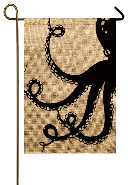 TheWatsonShop Octopus Burlap Garden Flag 3 TheWatsonShop Octopus Burlap Garden Flag