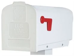 Solar Group Gibraltar PL10W0201 Parson Post Mount Polypropylene Rural Mailbox, White