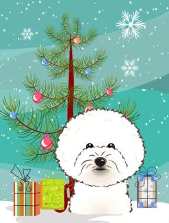 The-store Christmas Tree And Bichon Frise Flag Garden Size BB1589GF