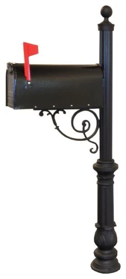 Mid Atlantic Mailboxes Premier Series Curbside Mailbox With Large Scroll And Charleston Base