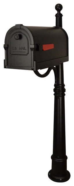 Special Lite Products Company Special Lite Savannah Curbside Mailbox With Ashland Mailbox Post, Black 3 Special Lite Products Company Special Lite Savannah Curbside Mailbox With Ashland Mailbox Post, Black