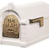 Gaines Keystone Series Curbside Mailbox, White And Polished Brass, Eagle 1 Gaines Keystone Series Curbside Mailbox, White And Polished Brass, Eagle -Mayne Store home design 72