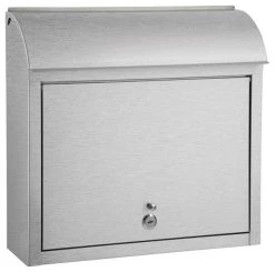 QualArc Compton Decorative Wall Mounted Locking Mailbox, Stainless Steel