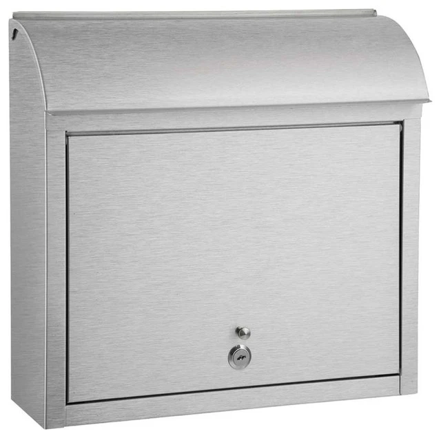 QualArc Compton Decorative Wall Mounted Locking Mailbox, Stainless Steel 3 QualArc Compton Decorative Wall Mounted Locking Mailbox, Stainless Steel