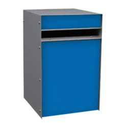 FOS Designs USA Designer Back Opening Zincalume (Silver Casing) Mailbox, Blue