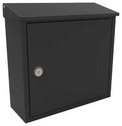 QualArc Allux 400 Top Loading Wall Mount Locking Mailbox - Black