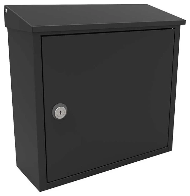 QualArc Allux 400 Top Loading Wall Mount Locking Mailbox - Black 3 QualArc Allux 400 Top Loading Wall Mount Locking Mailbox - Black