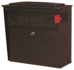 Mail Boss Townhouse Security Locking Wall Mount Mailbox, Bronze